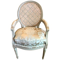 Sumptuous Nancy Corzine Celadon Painted Silver Gilt Armchair