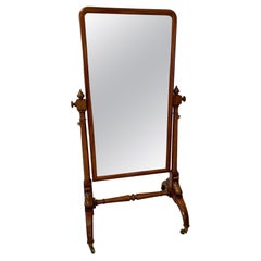 Outstanding Quality Antique William IV Mahogany Cheval Mirror