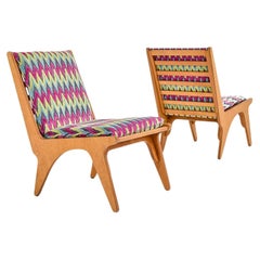 Pair of Colourful Dutch Modernist Chairs, Wim Van Gelderen for 't Spectrum, 1950s