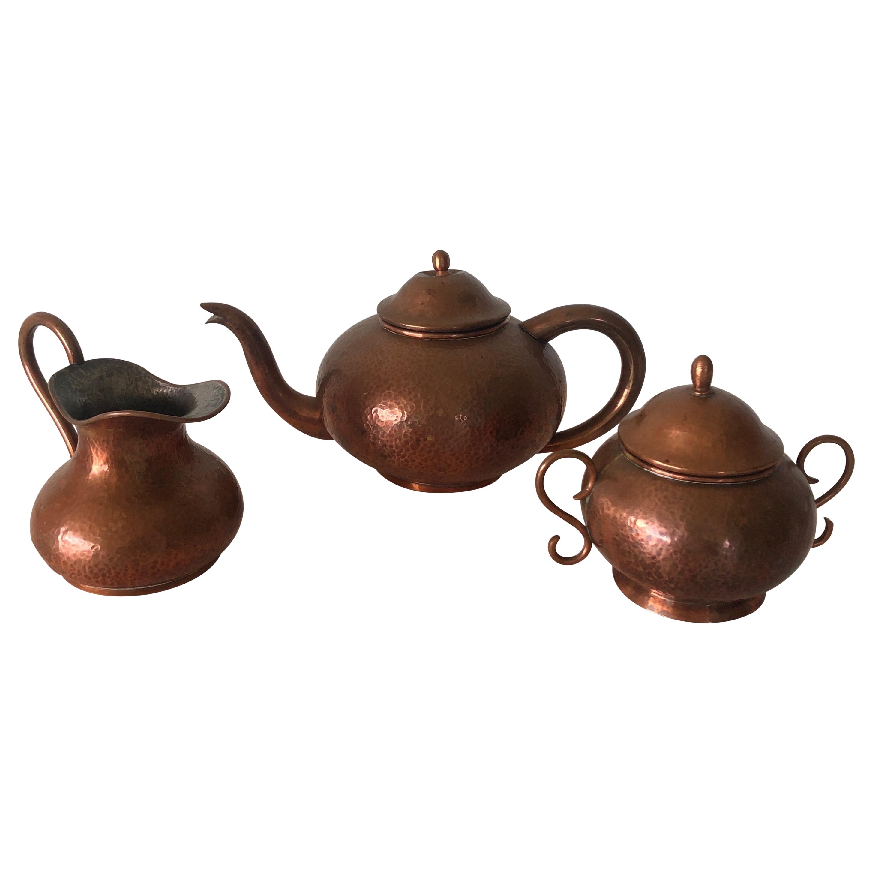 Vintage Copper Coffee Set by Harald Buchrucker Germany 1950s For Sale