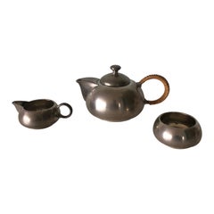 Vintage Decorative Pewter Tea Set by Royal Holland