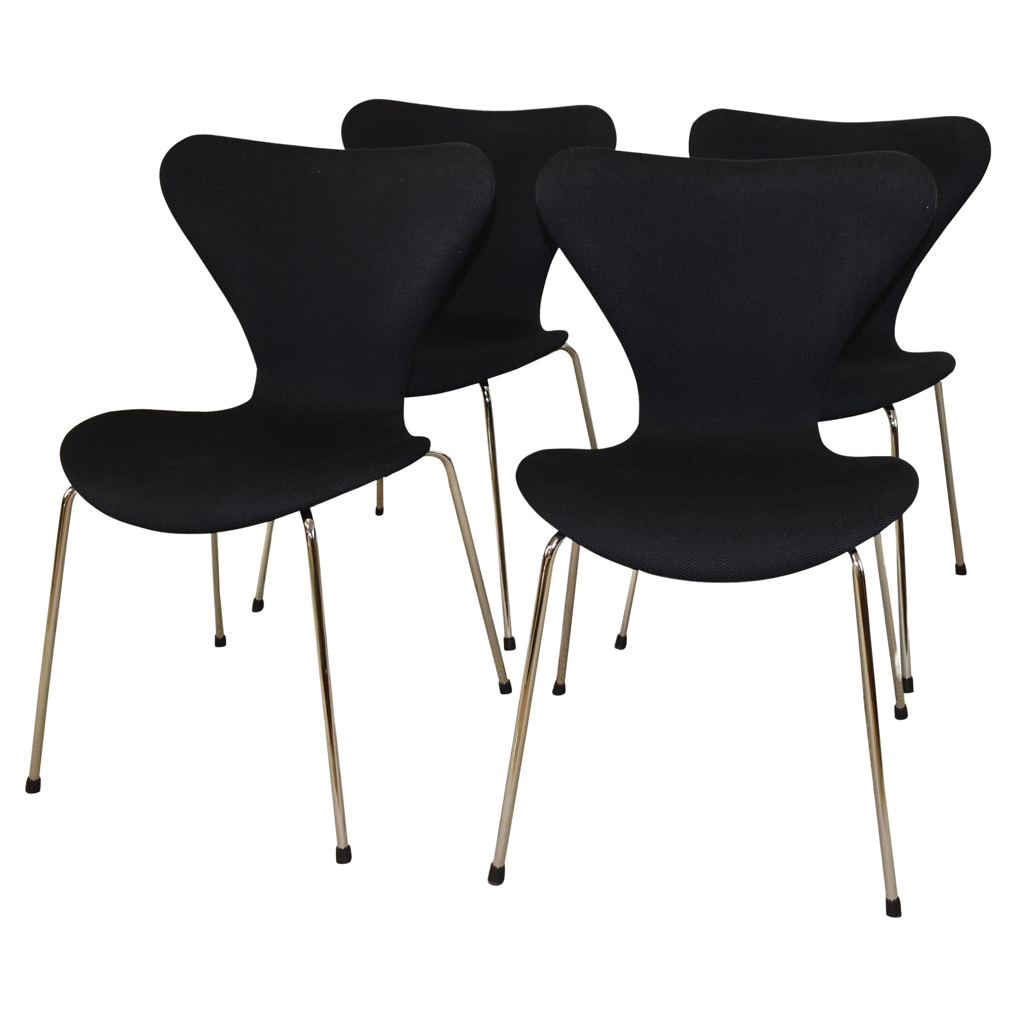 Four Vintage Danish Fritz Hansen Chairs Model 3107 For Sale