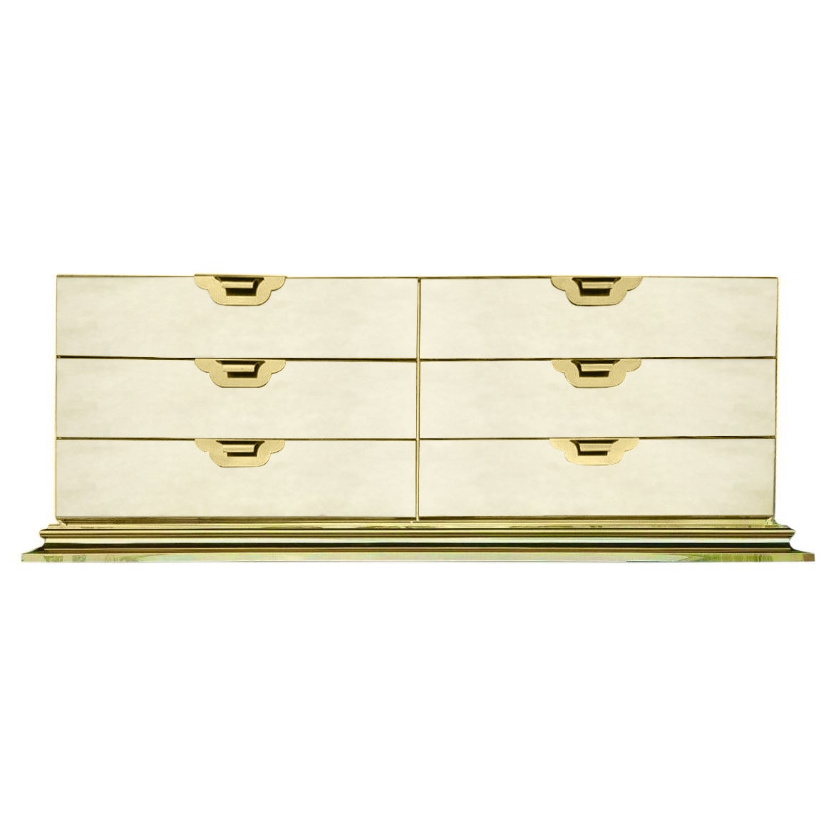 Ello Brass & Bronzed Mirrored Chest of Drawers by O. B. Solie