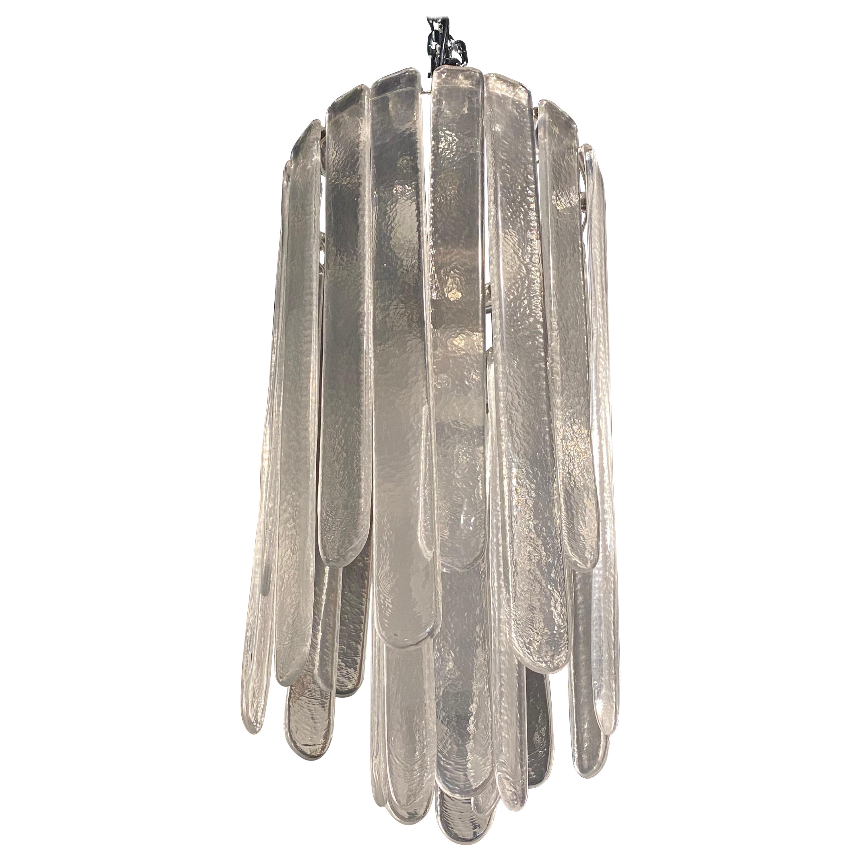 Vintage Carlo Nason Mazzega Murano Cascading Italian Glass Chandelier For Sale