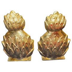 Vintage Brass Pineapple Bookends, a Pair