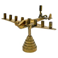 20th Century Israeli Defense Forces Brass Hanukkah Lamp