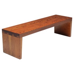 Retro Minimalist Church Bench in Solid Wood, Donald Judd, Monumental, Joinery