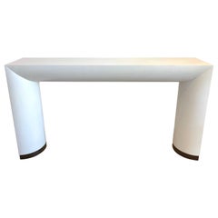 Large White Lacquered Springer Style Sculptural Console Table, C 1980s