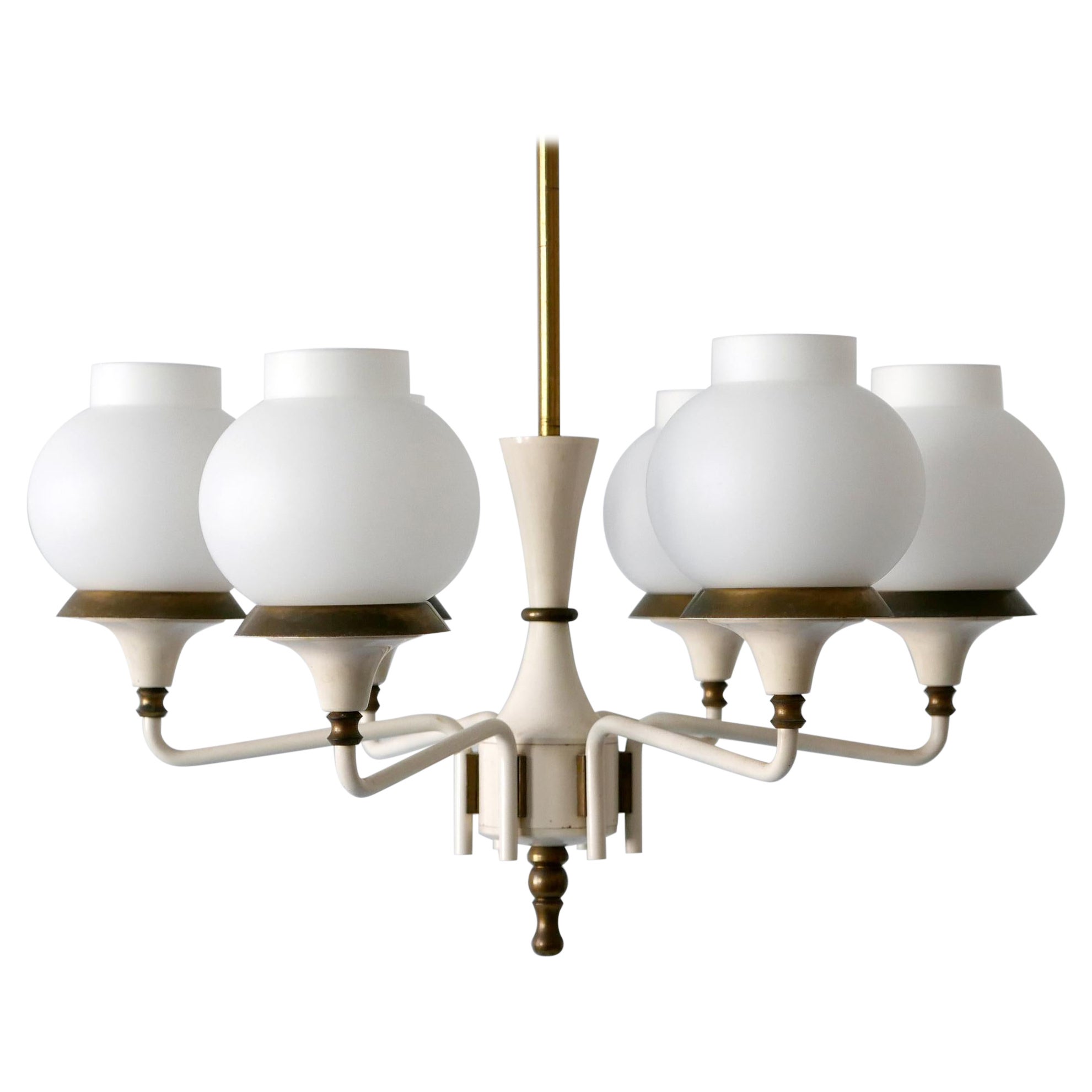 Mid-Century Modern Six-Armed Tulipan Pendant Lamp or Chandelier by Kaiser 1950s