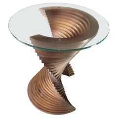 Aguaviva Contemporary solid wood side table by David Tragen