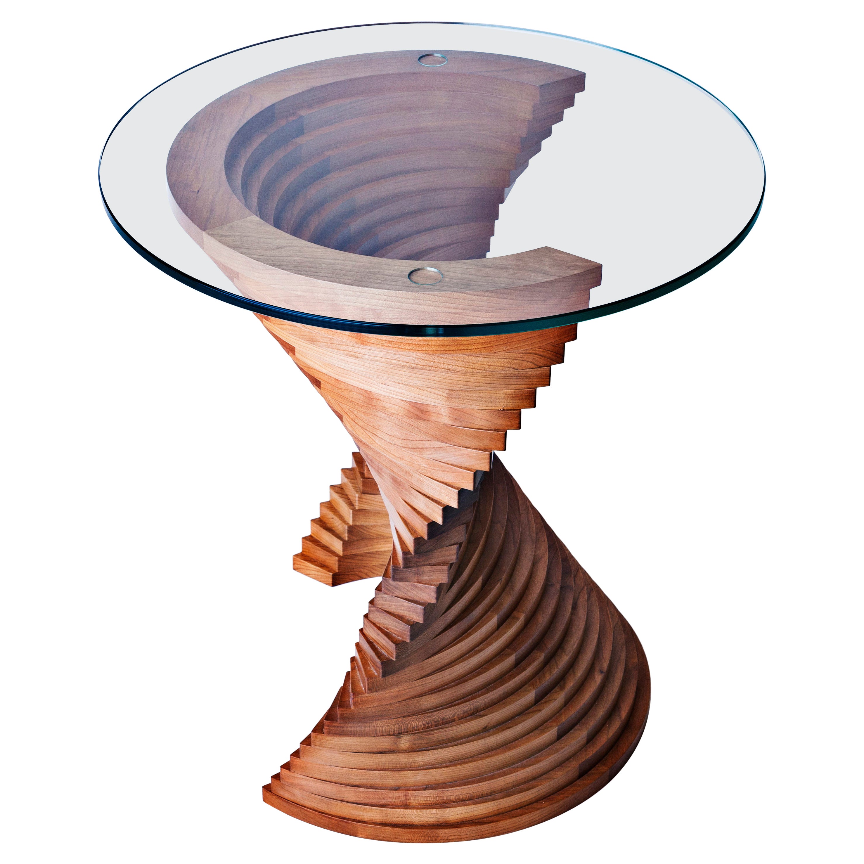 Mesa auxiliar escultórica contemporánea de madera maciza Aguaviva de David Tragen en venta