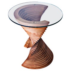 Aguaviva Contemporary Solid Wood Side Table by David Tragen