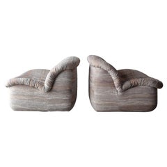 Pair of Post Modern Swivel Slipper Chairs