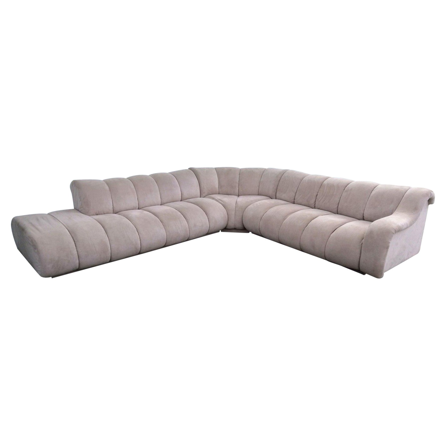 Steve Chase Style Channel Tufted Sectional by Directional For Sale