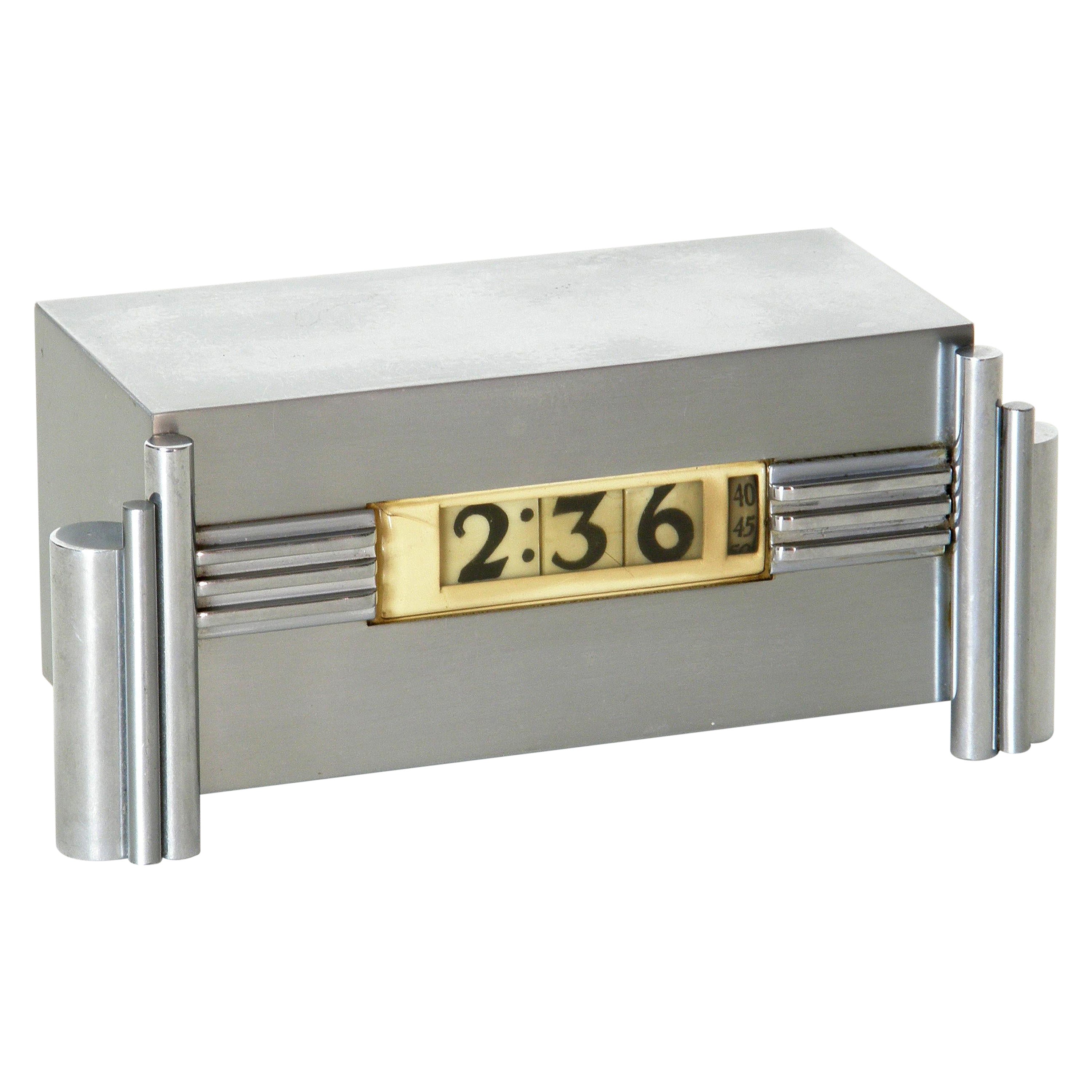 Lawson Art Deco Digital Table Clock Designed by Ferher and Adomatis For Sale