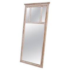 Antique Turn of the Century French White Patinated Mirror