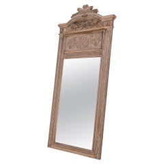 1910s Belgian Mirror with Carved Oak Frame