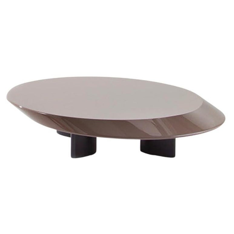 Charlotte Perriand Accordo Low Table, Brown Lacquered Wood by Cassina For Sale