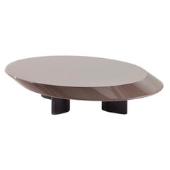 Charlotte Perriand Accordo Low Table, Brown Lacquered Wood by Cassina