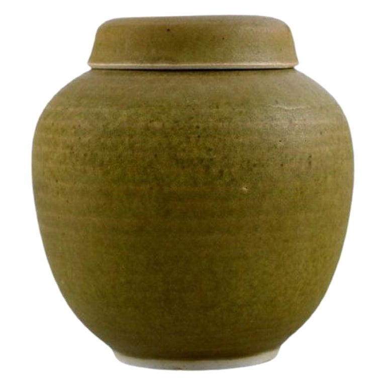 Susanne & Christer, Sweden, Lidded Jar in Glazed Ceramics, Late 20th C.