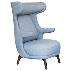 Jaime Hayon, Contemporary, Monocolor in Blue Fabric Upholstery Dino Armchair