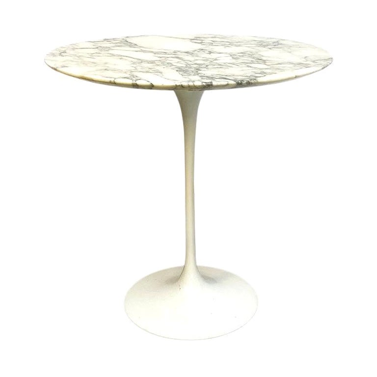 Italian Mid-Century Modern Arabesque Marble Enamelled Metal Tulip Table, 1970s