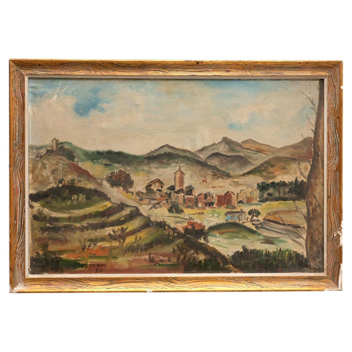 Painting by Ballesteros, Oil on Canvas, 1974 For Sale