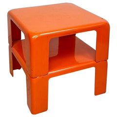 Italian Space Age Orange Plastic 4 Gatti Table by Mario Bellini for B&B, 1970s