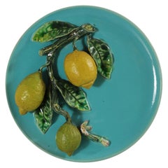 Mentons Majolica Lemons Wall Plate