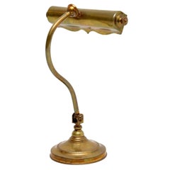 Antique Edwardian Solid Brass Desk Lamp