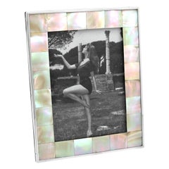 1920s Sterling Silver & Mother of Pearl Photograph Frame