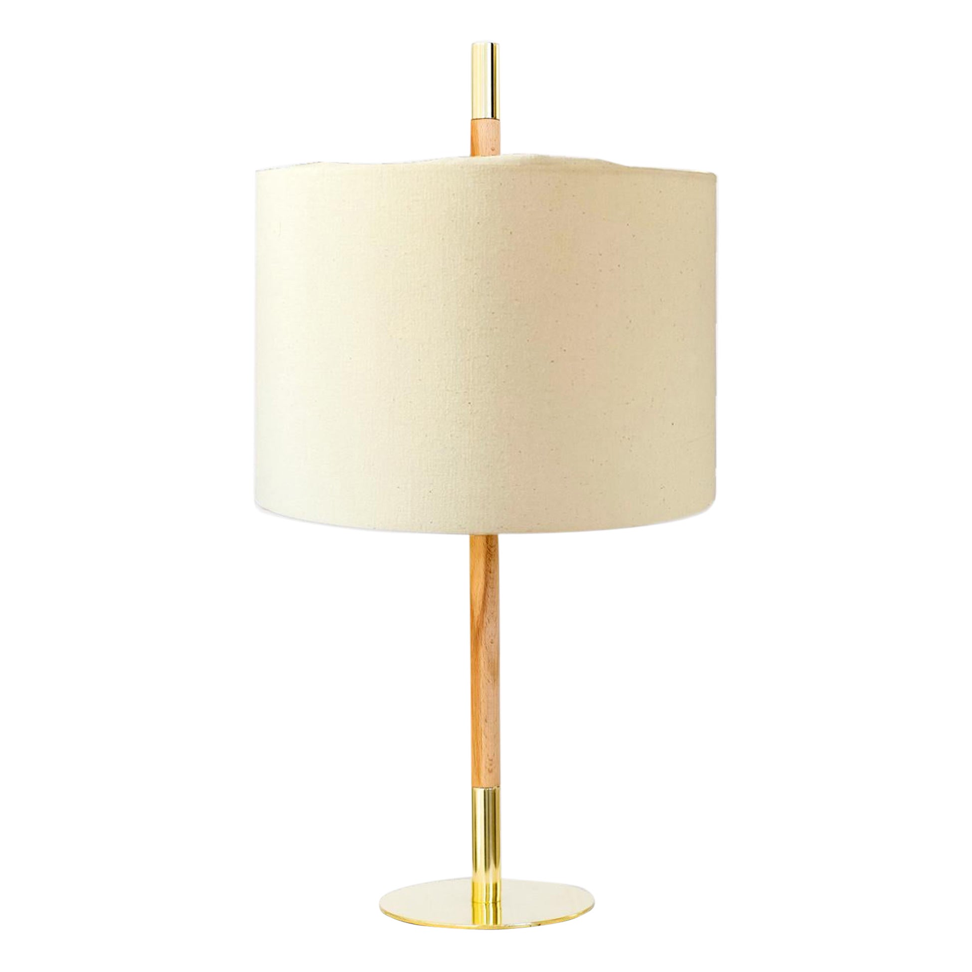 Contemporary by Chitarrini Studio Handmade Table Lamp Natural Fabric Brass  For Sale at 1stDibs