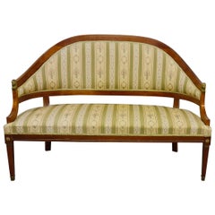 Biedermeier Antique Swedish Barrel sofa Couch Empire 2-3 Seat Golden Birch