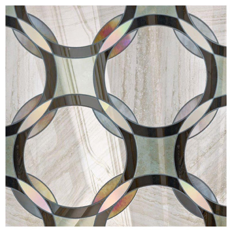 Floor Waterjet Cut Marble Tiles Available in Different Marbles Combination For Sale