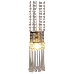 Koloman Moser Crystal Glass and Brass Jugendstil Ceiling Lamp, Re-Edition