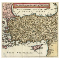 Charming Miniature Map of Asia Minor or Turkey in Europe, 1685