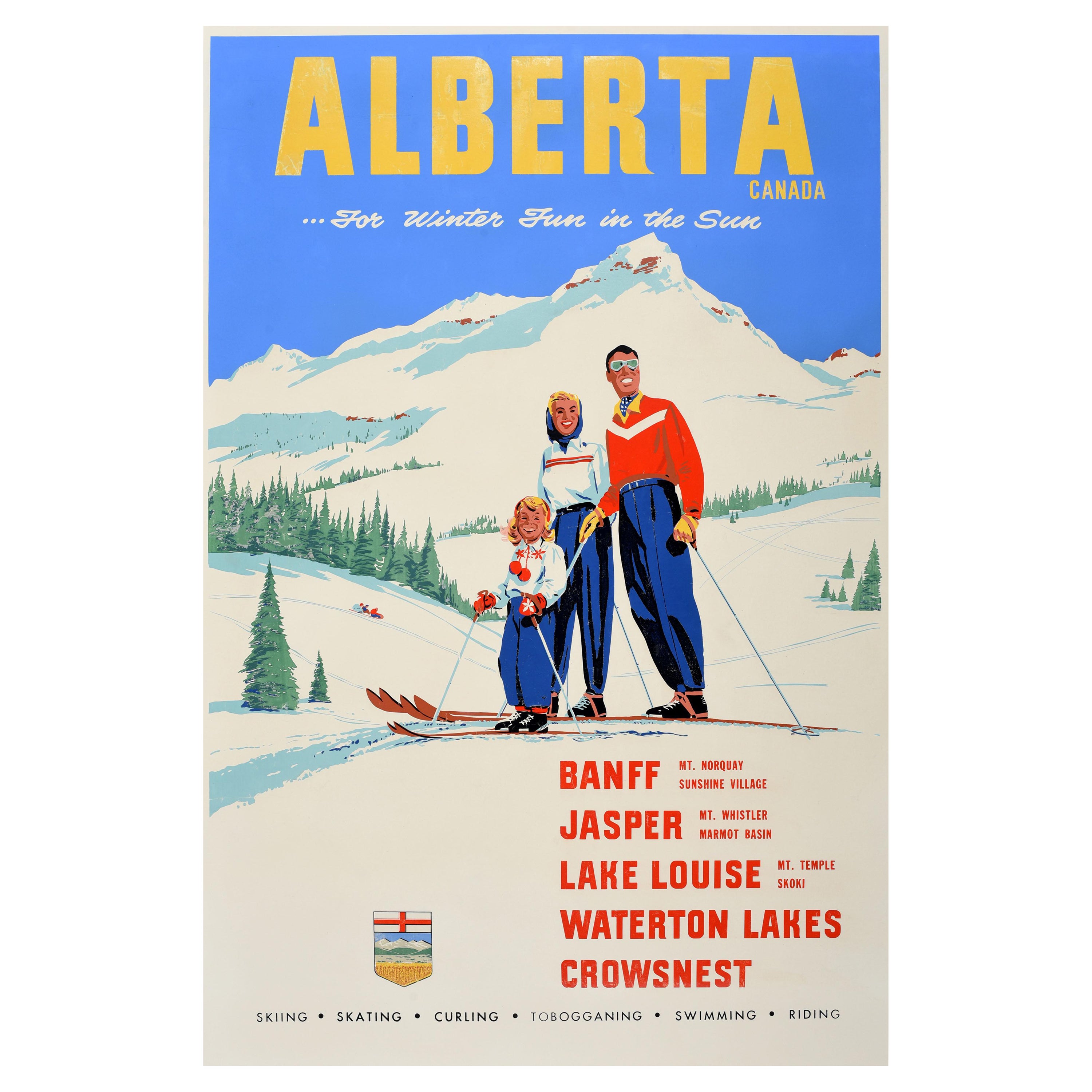 Original Vintage Skiing Poster Stowe Alpine Ski Resort Vermont Cable