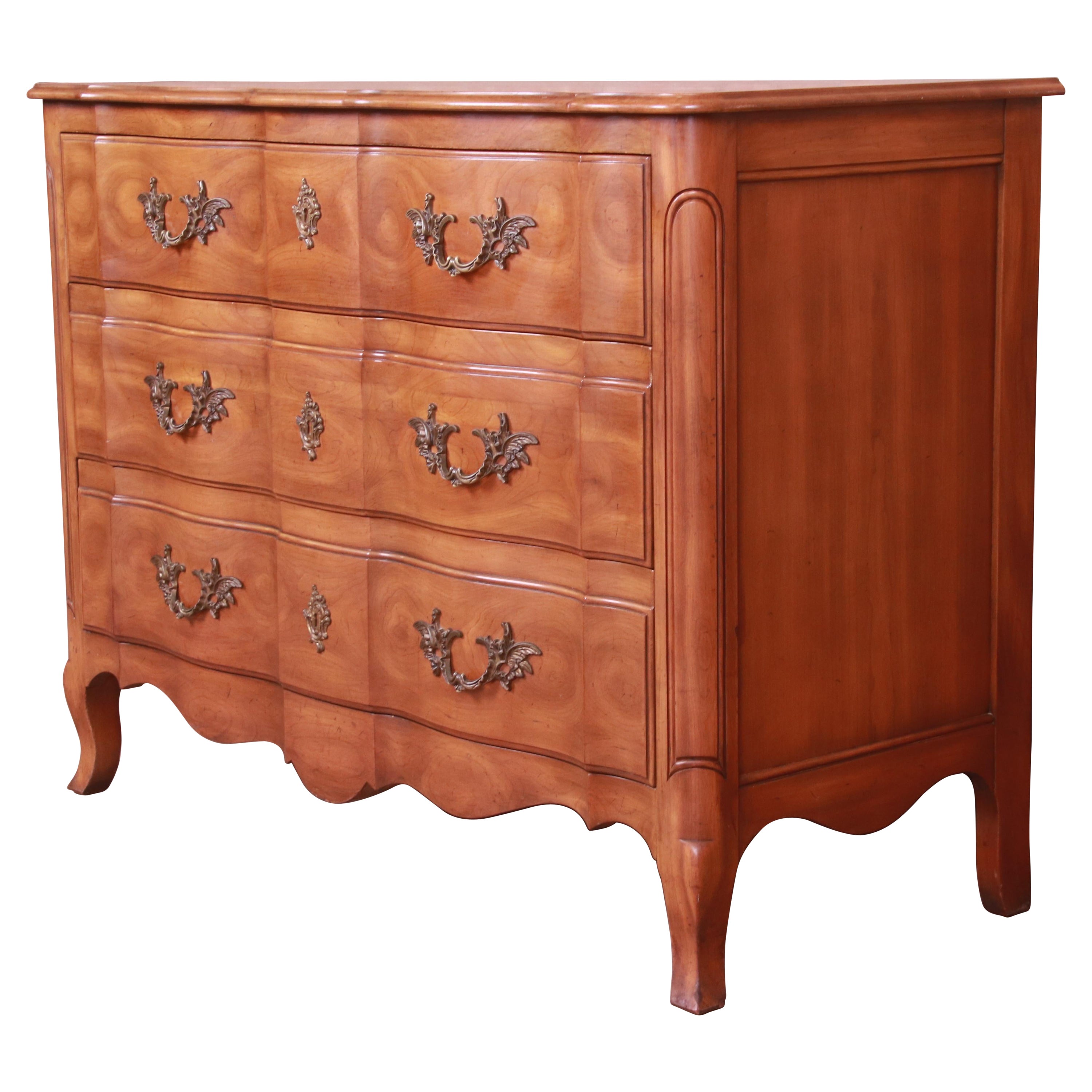 John Widdicomb French Provincial Louis XV Cherry Wood Chest of Drawers