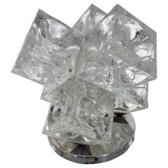 Bubble Glass Cube Lamp by Poliarte, Italy, 1970s