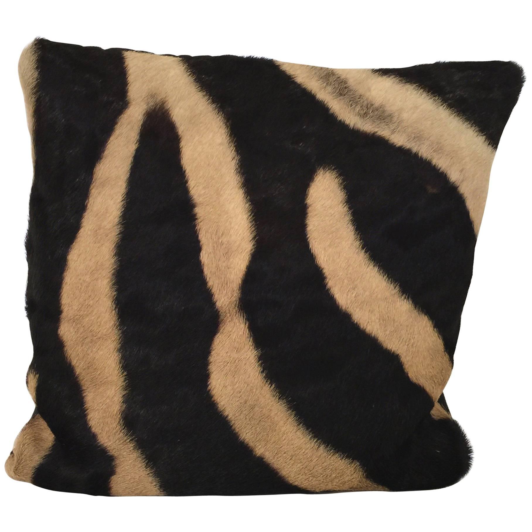 Vintage Zebra Hide Throw Pillow