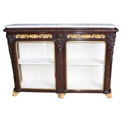 French Rosewood Sideboard Carved Display Cabinet