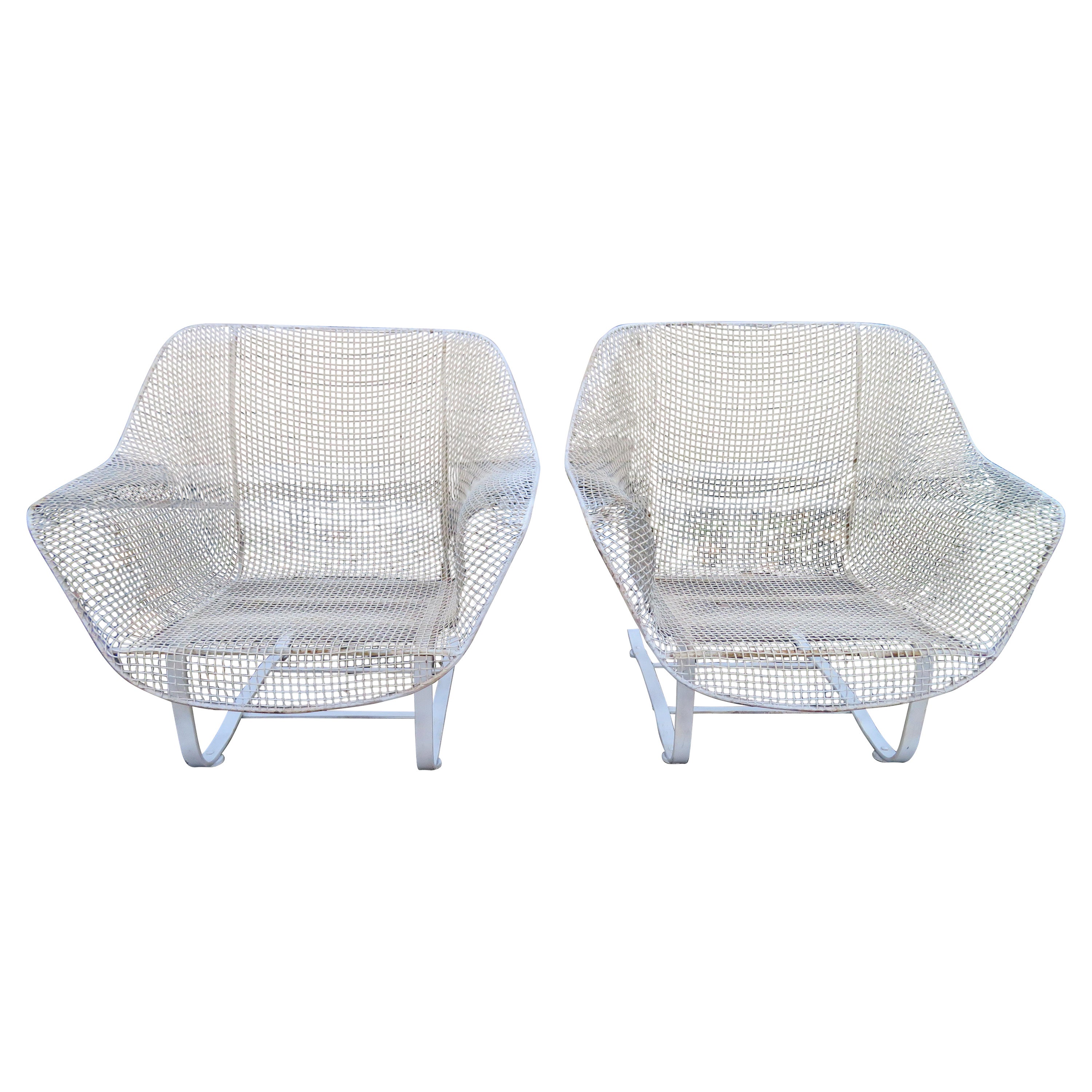 Pair of John Woodard Sculptura Springer Patio Lounge Chairs Mid Century For Sale