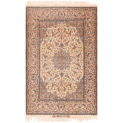 Vintage Persian Floral Isfahan Rug. Size: 4 ft 11 in x 7 ft 7 in