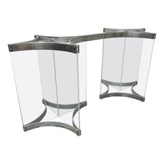 Alessandro Albrizzi Lucite and Aluminum Dining Table Base