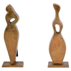 Andirons, Male and Female, by John Lyle, ca. 2010- in Bronze