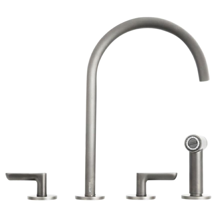 Fantini Icona Polished Nickel 4-Hole Kitchen, Bar, Utility Mixer Faucet & Spray For Sale