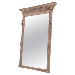 Antique Flemish Bleached Oak Mirror