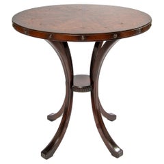 20th Century Regency Side Center or End Table with Inlay Marquetry Top