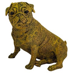 Early 20th Century Austrian Cold, Painted Bronze Pug Dog Figurine / Model