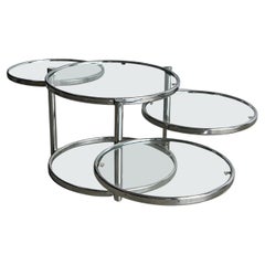 Italian Morex Convertible Coffee Table in Glass and Chrome 1970
